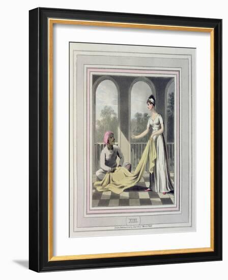 A European Lady Giving Instructions to Her Durzee, or Native Tailor-Charles D'oyly-Framed Giclee Print