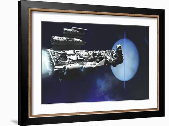 A Exploratory Spaceship from Earth Comes to Investigate the Planet of Neptune-null-Framed Premium Giclee Print