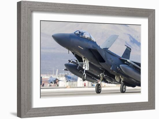 A F-15E Strike Eagle of the U.S. Air Force Uses Aero Braking after Landing-Stocktrek Images-Framed Photographic Print