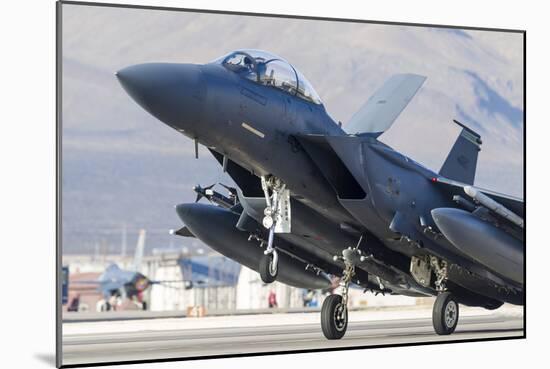 A F-15E Strike Eagle of the U.S. Air Force Uses Aero Braking after Landing-Stocktrek Images-Mounted Photographic Print