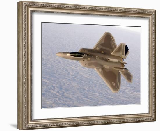 A F-22A Raptor Aggressively Banks-Stocktrek Images-Framed Photographic Print