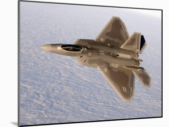 A F-22A Raptor Aggressively Banks-Stocktrek Images-Mounted Photographic Print