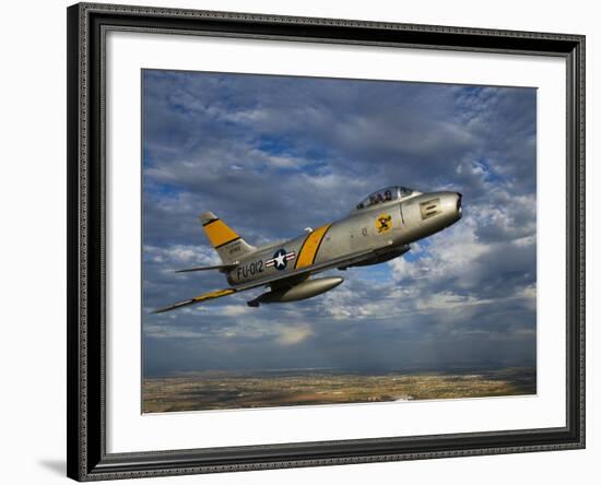 A F-86 Sabre Jet in Flight-Stocktrek Images-Framed Photographic Print