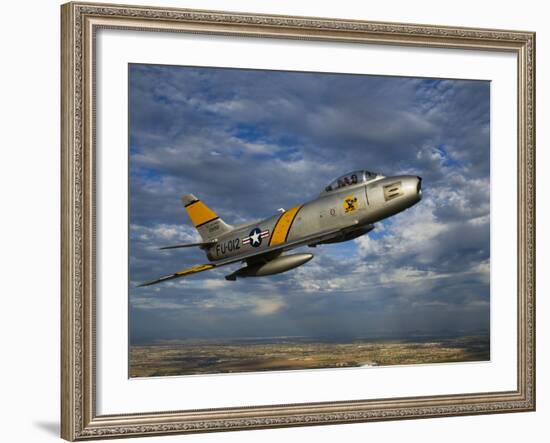 A F-86 Sabre Jet in Flight-Stocktrek Images-Framed Photographic Print