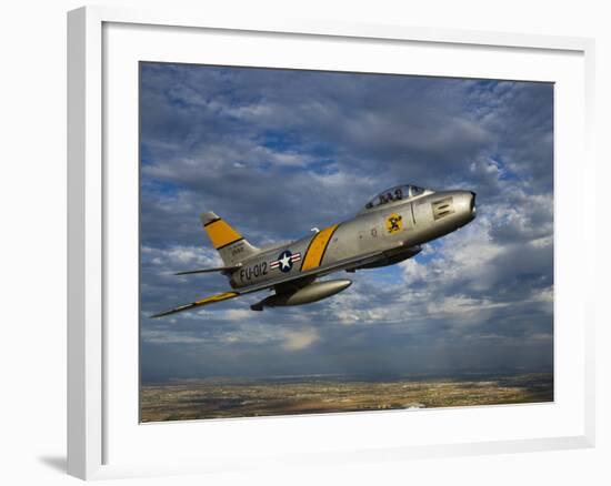 A F-86 Sabre Jet in Flight-Stocktrek Images-Framed Photographic Print