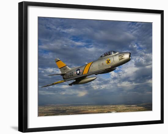 A F-86 Sabre Jet in Flight-Stocktrek Images-Framed Photographic Print