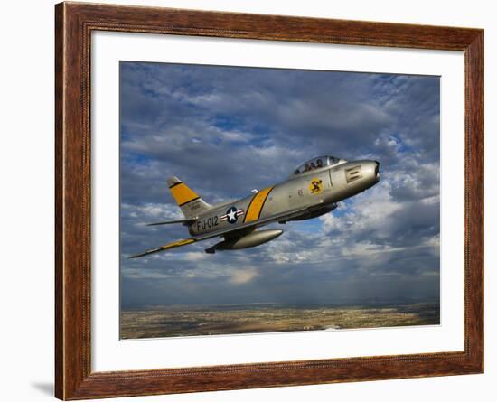 A F-86 Sabre Jet in Flight-Stocktrek Images-Framed Photographic Print