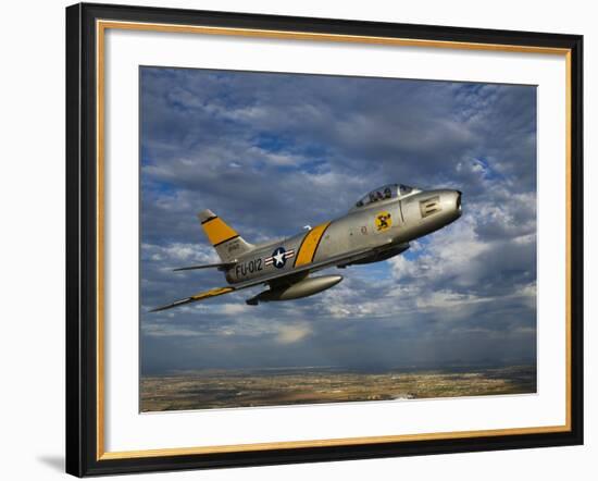 A F-86 Sabre Jet in Flight-Stocktrek Images-Framed Photographic Print