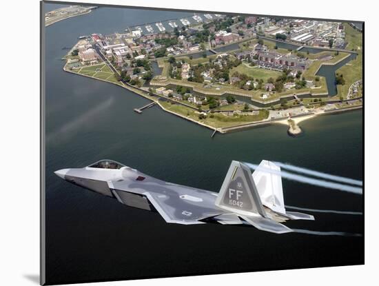 A F/A 22 Raptor Flies Over Fort Monroe-Stocktrek Images-Mounted Photographic Print