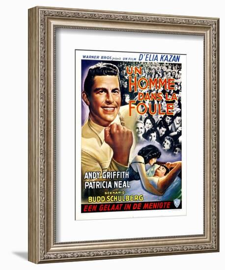 A Face in the Crowd, (aka Un Homme Dans La Foule), Belgian Poster Art, Andy Griffith, 1957-null-Framed Art Print