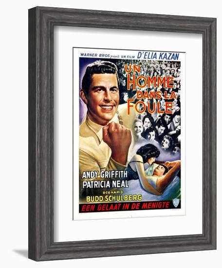 A Face in the Crowd, (aka Un Homme Dans La Foule), Belgian Poster Art, Andy Griffith, 1957-null-Framed Art Print