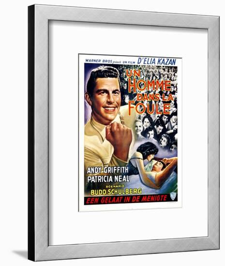 A Face in the Crowd, (aka Un Homme Dans La Foule), Belgian Poster Art, Andy Griffith, 1957-null-Framed Art Print