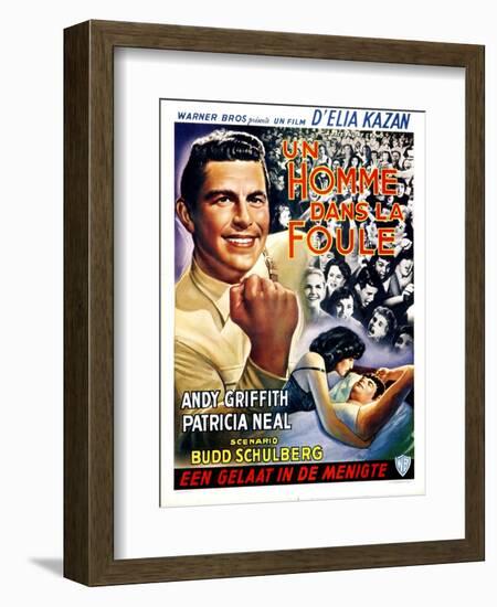 A Face in the Crowd, (aka Un Homme Dans La Foule), Belgian Poster Art, Andy Griffith, 1957-null-Framed Art Print
