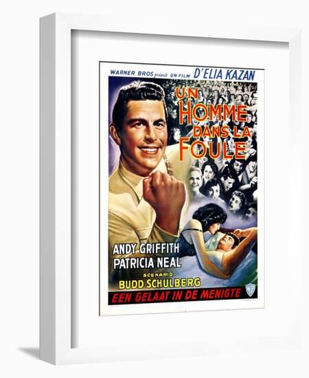 A Face in the Crowd, (aka Un Homme Dans La Foule), Belgian Poster Art, Andy Griffith, 1957-null-Framed Art Print