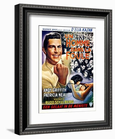 A Face in the Crowd, (aka Un Homme Dans La Foule), Belgian Poster Art, Andy Griffith, 1957-null-Framed Art Print