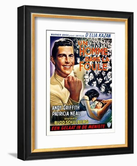 A Face in the Crowd, (aka Un Homme Dans La Foule), Belgian Poster Art, Andy Griffith, 1957-null-Framed Art Print