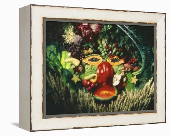 A Face Made from Vegetables and Fruit-jovandenberg-Framed Premier Image Canvas