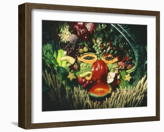 A Face Made from Vegetables and Fruit-jovandenberg-Framed Photographic Print