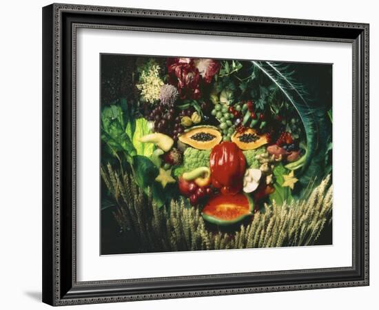 A Face Made from Vegetables and Fruit-jovandenberg-Framed Photographic Print