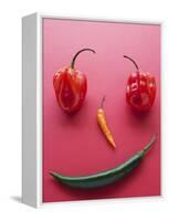 A Face Made of Chilli Peppers-Malgorzata Stepien-Framed Premier Image Canvas