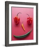 A Face Made of Chilli Peppers-Malgorzata Stepien-Framed Photographic Print