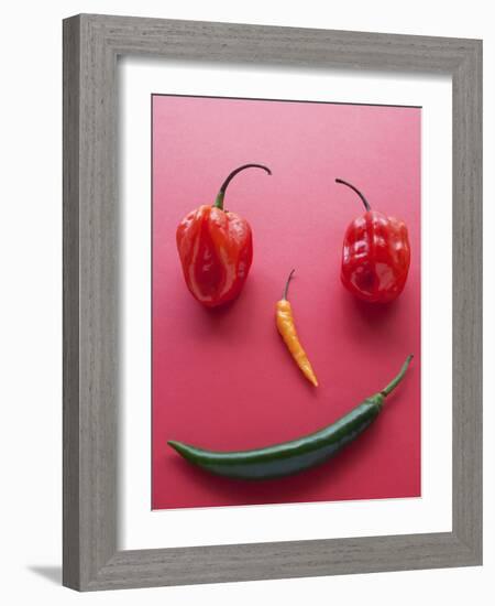 A Face Made of Chilli Peppers-Malgorzata Stepien-Framed Photographic Print