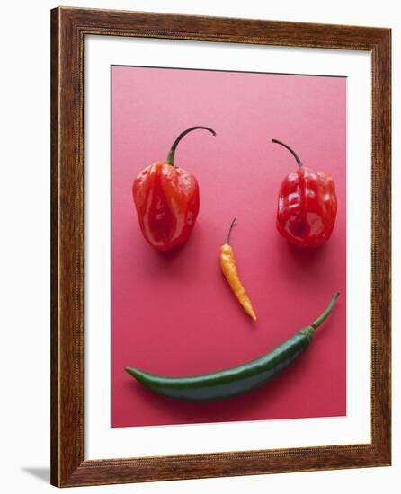 A Face Made of Chilli Peppers-Malgorzata Stepien-Framed Photographic Print