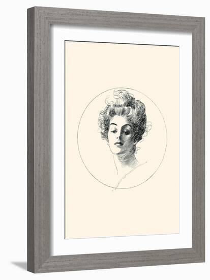 A Face-Charles Dana Gibson-Framed Art Print