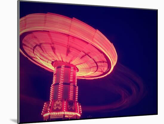 A Fair Ride Shot with a Long Exposure at Night-graphicphoto-Mounted Photographic Print