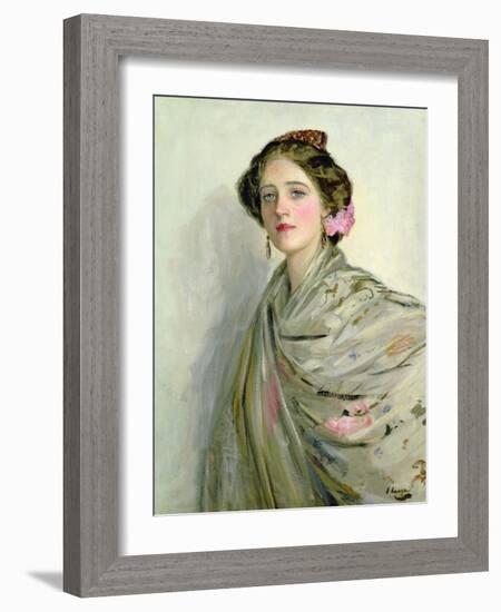 'A Fair Spaniard', Portrait of Mrs Chowne (Oil on Canvas)-John Lavery-Framed Giclee Print