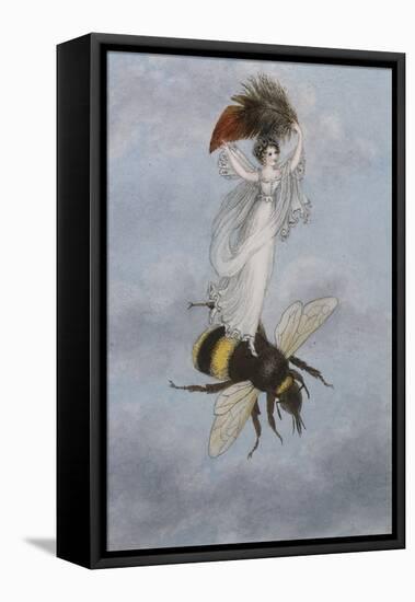 A Fairy Carrying a Feather Standing on a Bee-Amelia Jane Murray-Framed Premier Image Canvas