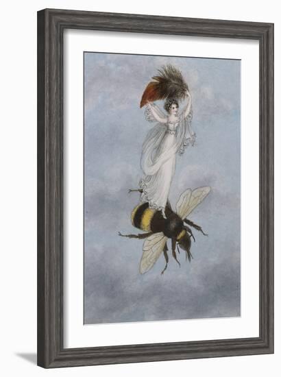 A Fairy Carrying a Feather Standing on a Bee-Amelia Jane Murray-Framed Giclee Print