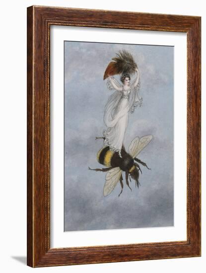 A Fairy Carrying a Feather Standing on a Bee-Amelia Jane Murray-Framed Giclee Print