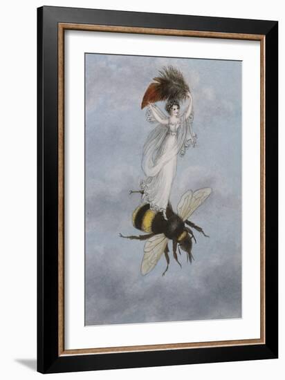 A Fairy Carrying a Feather Standing on a Bee-Amelia Jane Murray-Framed Giclee Print