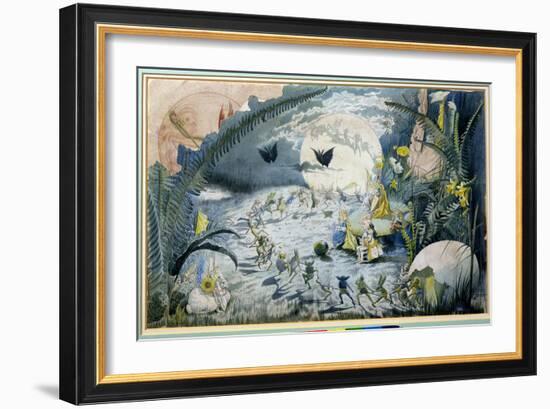 A Fairy Gathering (W/C)-George Cruikshank-Framed Giclee Print