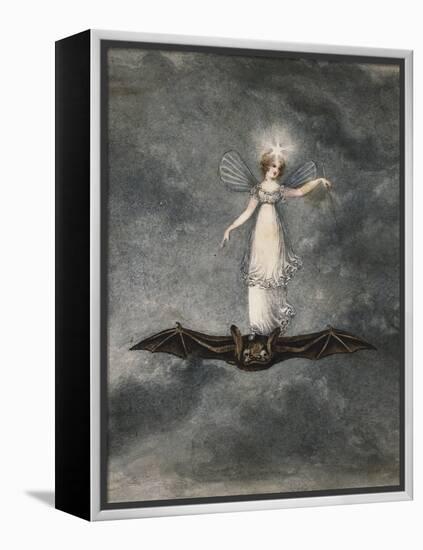 A Fairy Holding a Wand Standing on a Bat-Amelia Jane Murray-Framed Premier Image Canvas