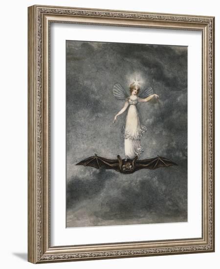 A Fairy Holding a Wand Standing on a Bat-Amelia Jane Murray-Framed Giclee Print