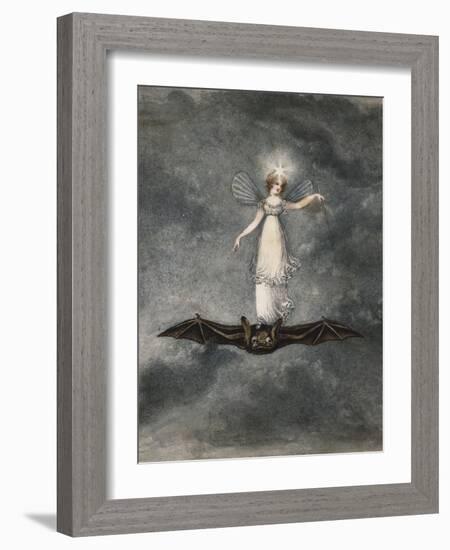 A Fairy Holding a Wand Standing on a Bat-Amelia Jane Murray-Framed Giclee Print