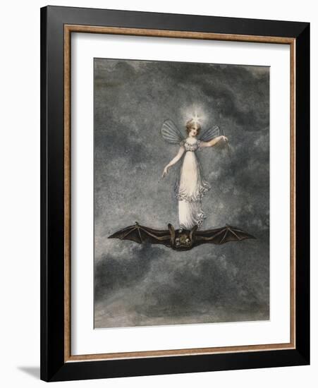 A Fairy Holding a Wand Standing on a Bat-Amelia Jane Murray-Framed Giclee Print