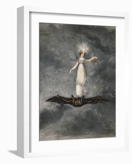 A Fairy Holding a Wand Standing on a Bat-Amelia Jane Murray-Framed Giclee Print