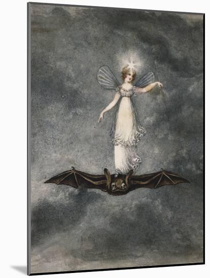 A Fairy Holding a Wand Standing on a Bat-Amelia Jane Murray-Mounted Giclee Print