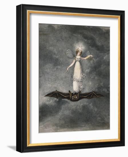 A Fairy Holding a Wand Standing on a Bat-Amelia Jane Murray-Framed Giclee Print