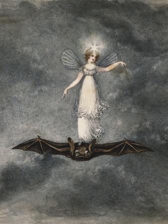 A Fairy Holding a Wand Standing on a Bat' Giclee Print - Amelia Jane Murray  | Art.com