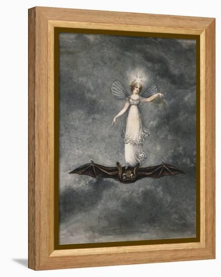 A Fairy Holding a Wand Standing on a Bat-Amelia Jane Murray-Framed Premier Image Canvas