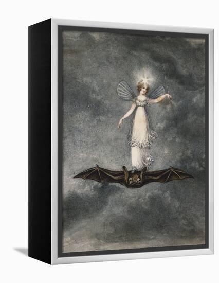 A Fairy Holding a Wand Standing on a Bat-Amelia Jane Murray-Framed Premier Image Canvas