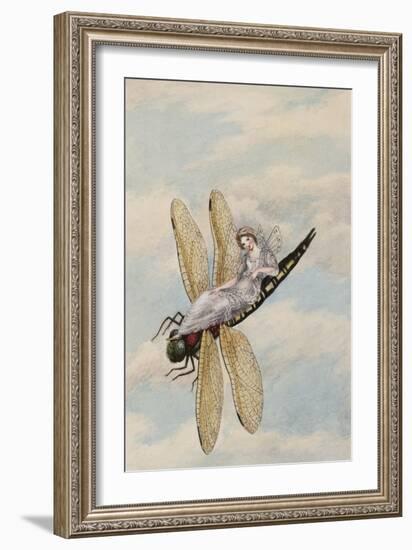 A Fairy Reclining on a Dragonfly-Amelia Jane Murray-Framed Giclee Print