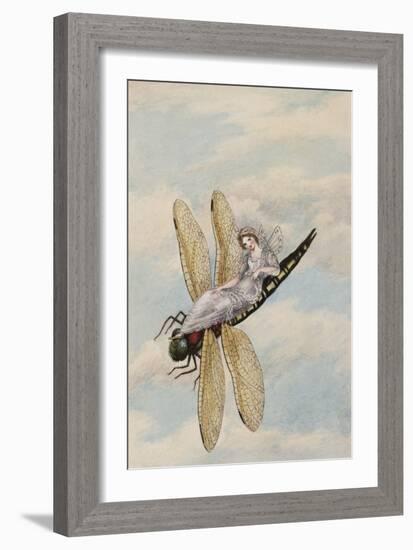 A Fairy Reclining on a Dragonfly-Amelia Jane Murray-Framed Giclee Print