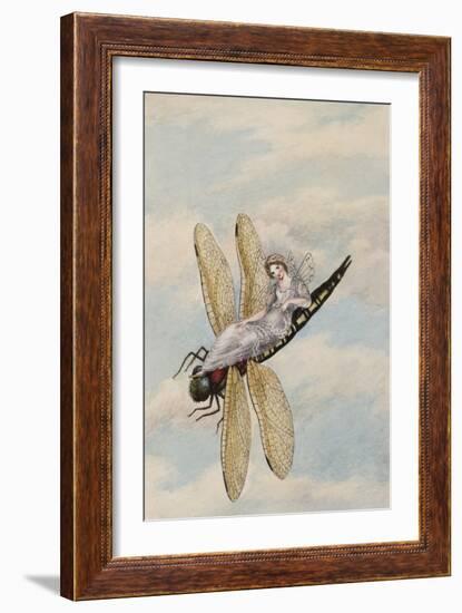 A Fairy Reclining on a Dragonfly-Amelia Jane Murray-Framed Giclee Print