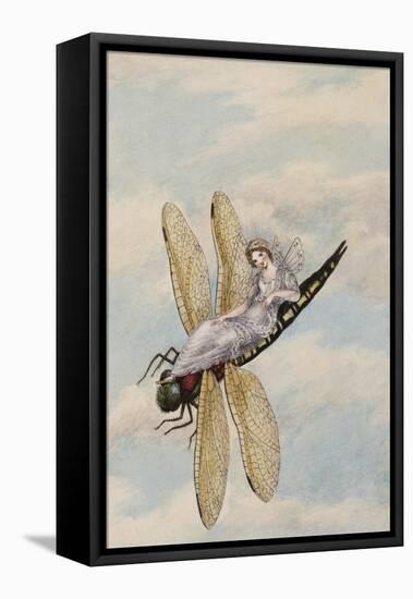 A Fairy Reclining on a Dragonfly-Amelia Jane Murray-Framed Premier Image Canvas