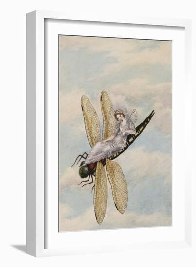 A Fairy Reclining on a Dragonfly-Amelia Jane Murray-Framed Giclee Print